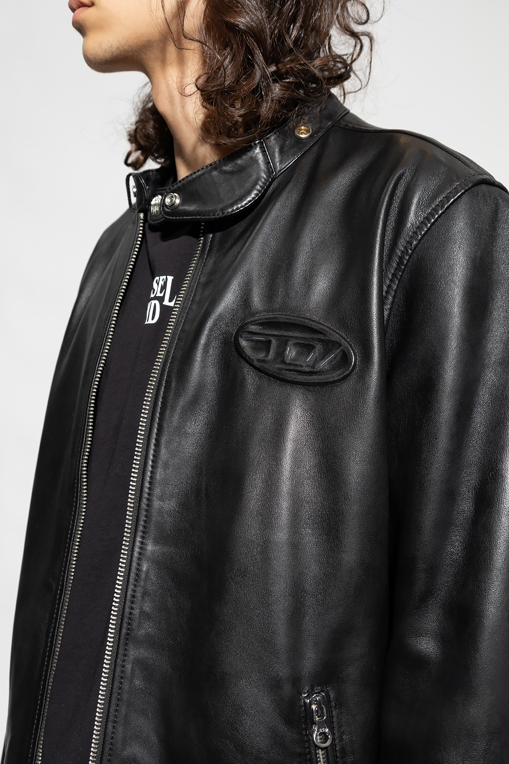 Metal hot sale leather jacket